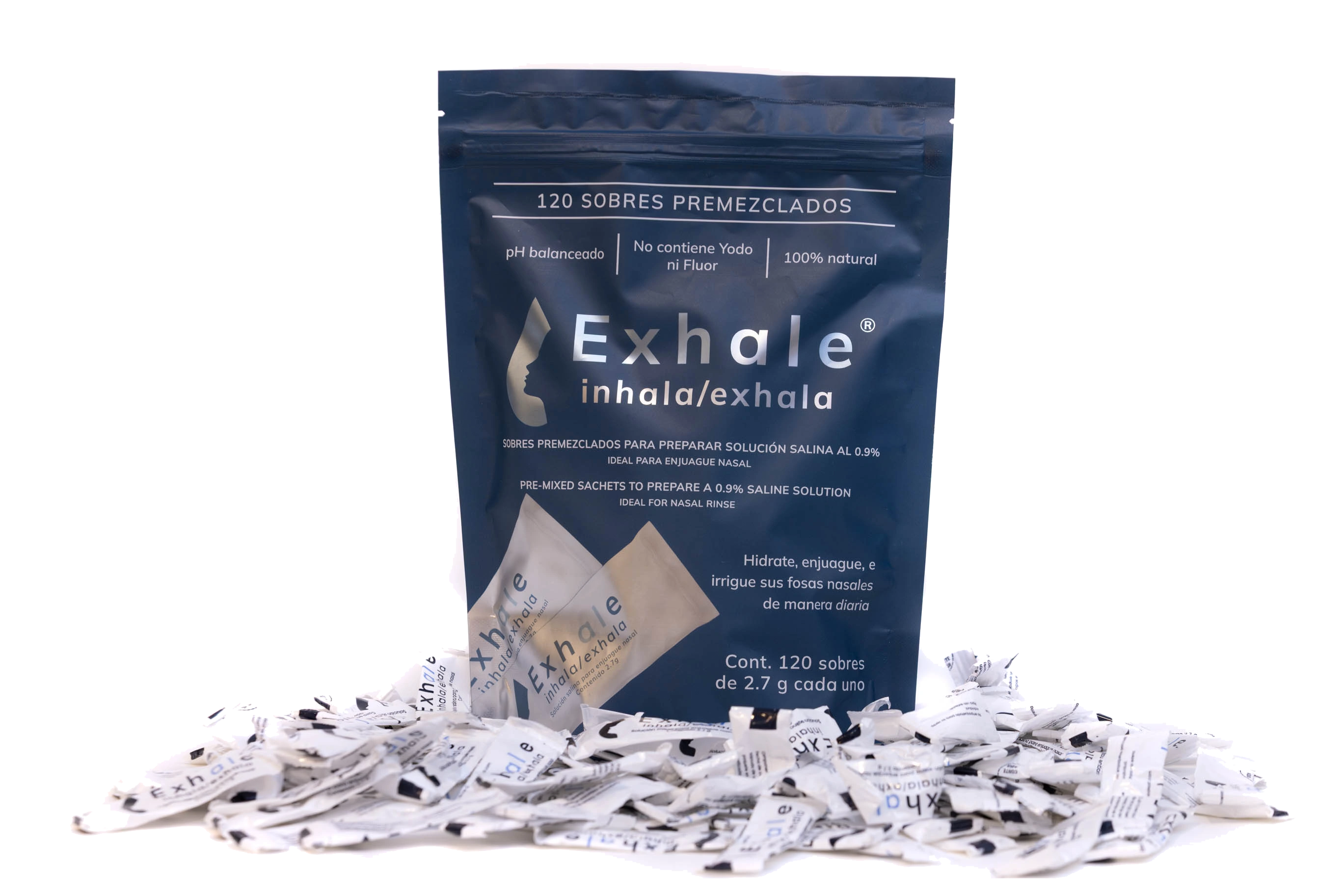 Bolsa Exhale de 120 sobres premezclados con sobres individuales